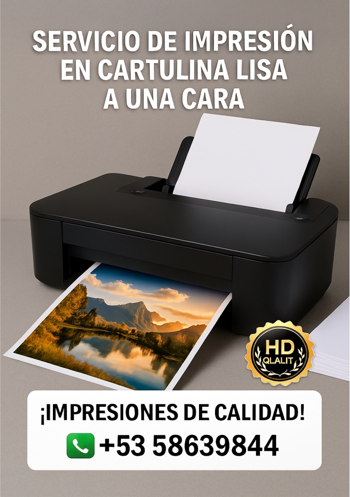 Servicio de Impresión en Cartulina Lisa