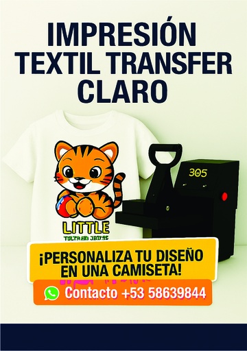 [SeImPuNiBlAlTrClPe-0564] Servicio Impresión Pulover Niño Blanco Algodón Transfer Claro
