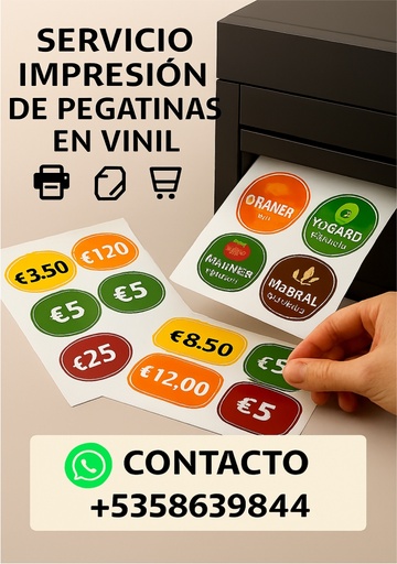 [SeImPeViIm-1001] Servicio de Impresión de Pegatina en Vinilo Imprimible